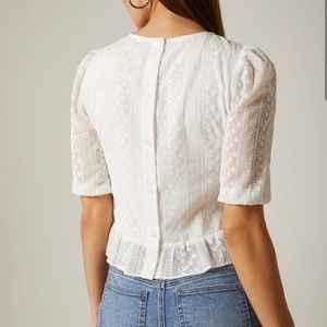NWT RW&CO. Eyelet Blouse Top